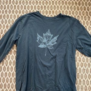 XL Eastern Mountain Sports (EMS) brand organic cotton maple leaf long-sleeve tee